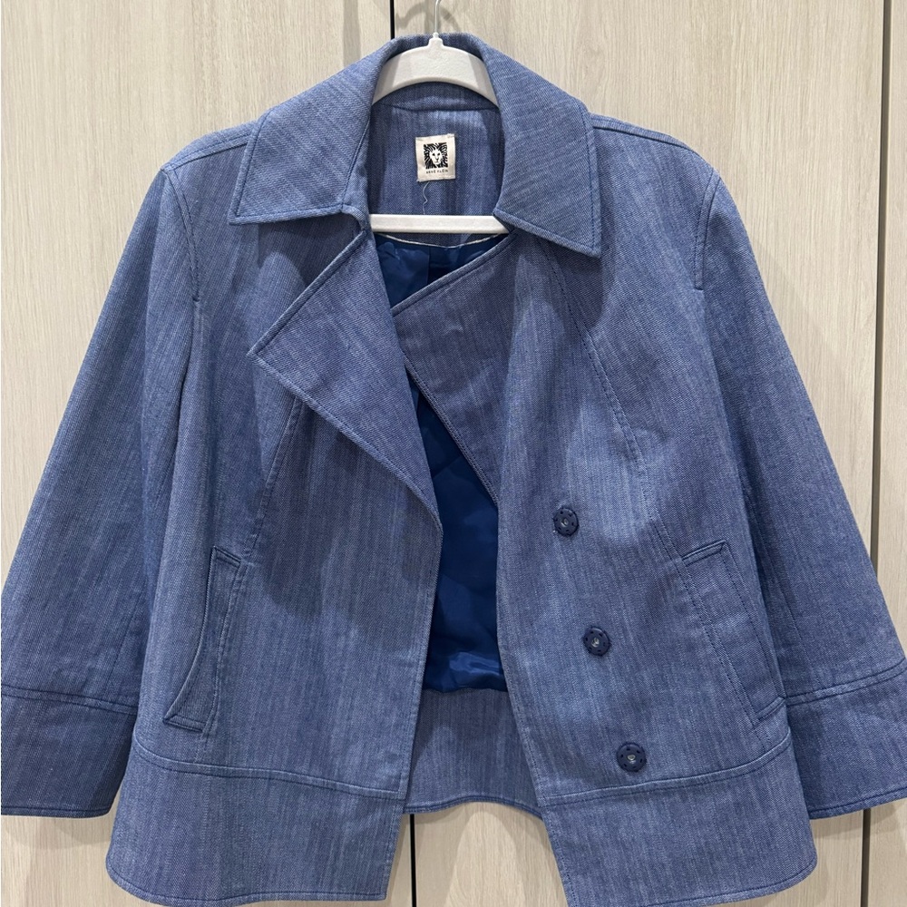 Anne Klein Blue Denim Jacket Sz 8